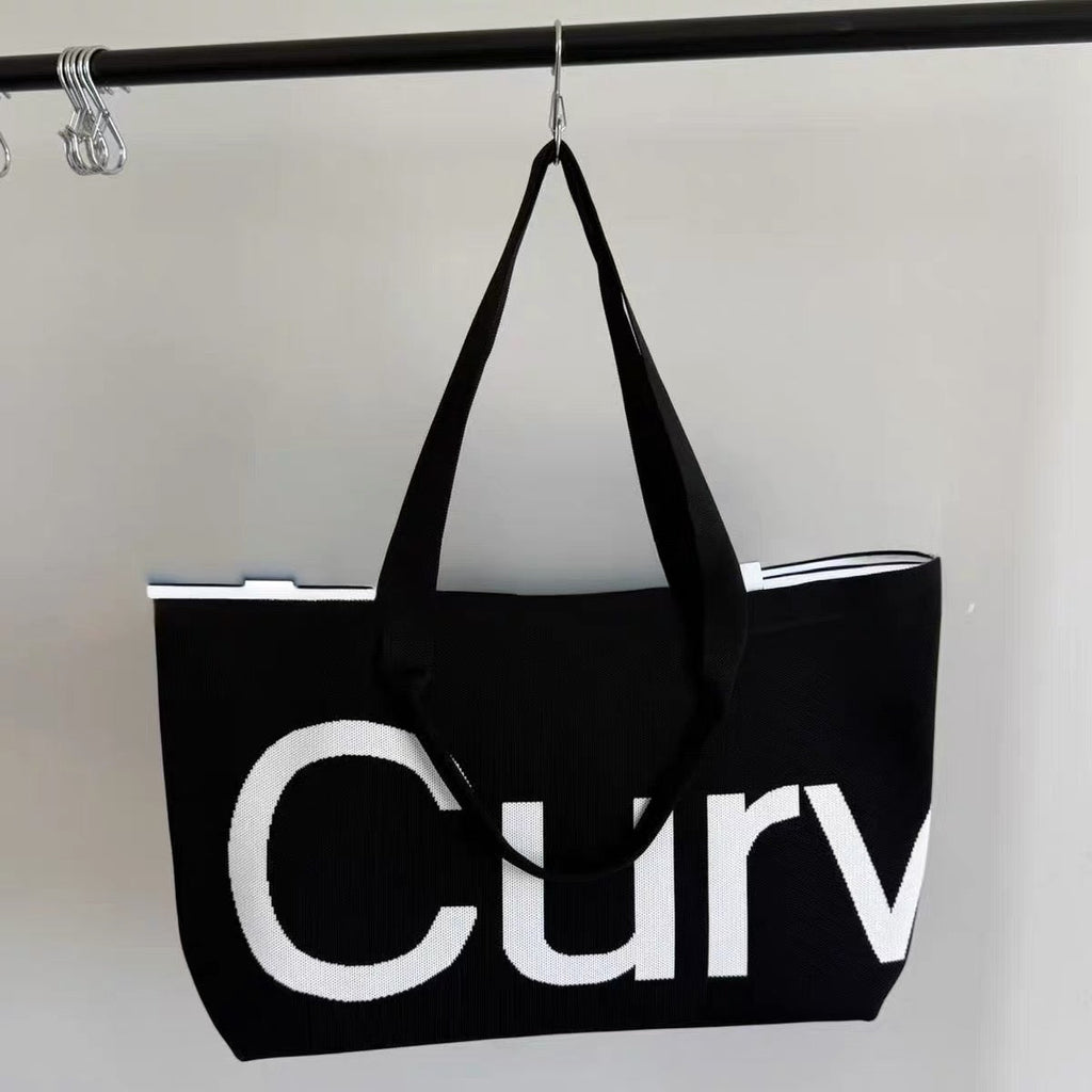 Curves Knit Tote (Lemongrass)